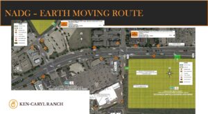 earth moving route from parcel b to parcel a in the new land developement