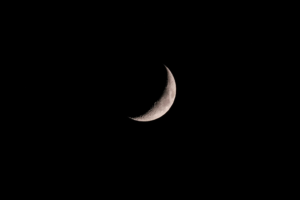 night sky with a crescent moon