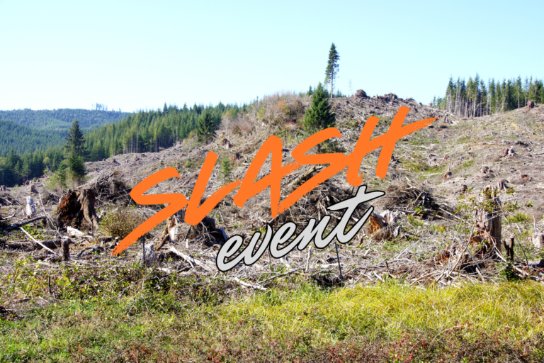 The words "Slash Event" imposed over a grassy hillside