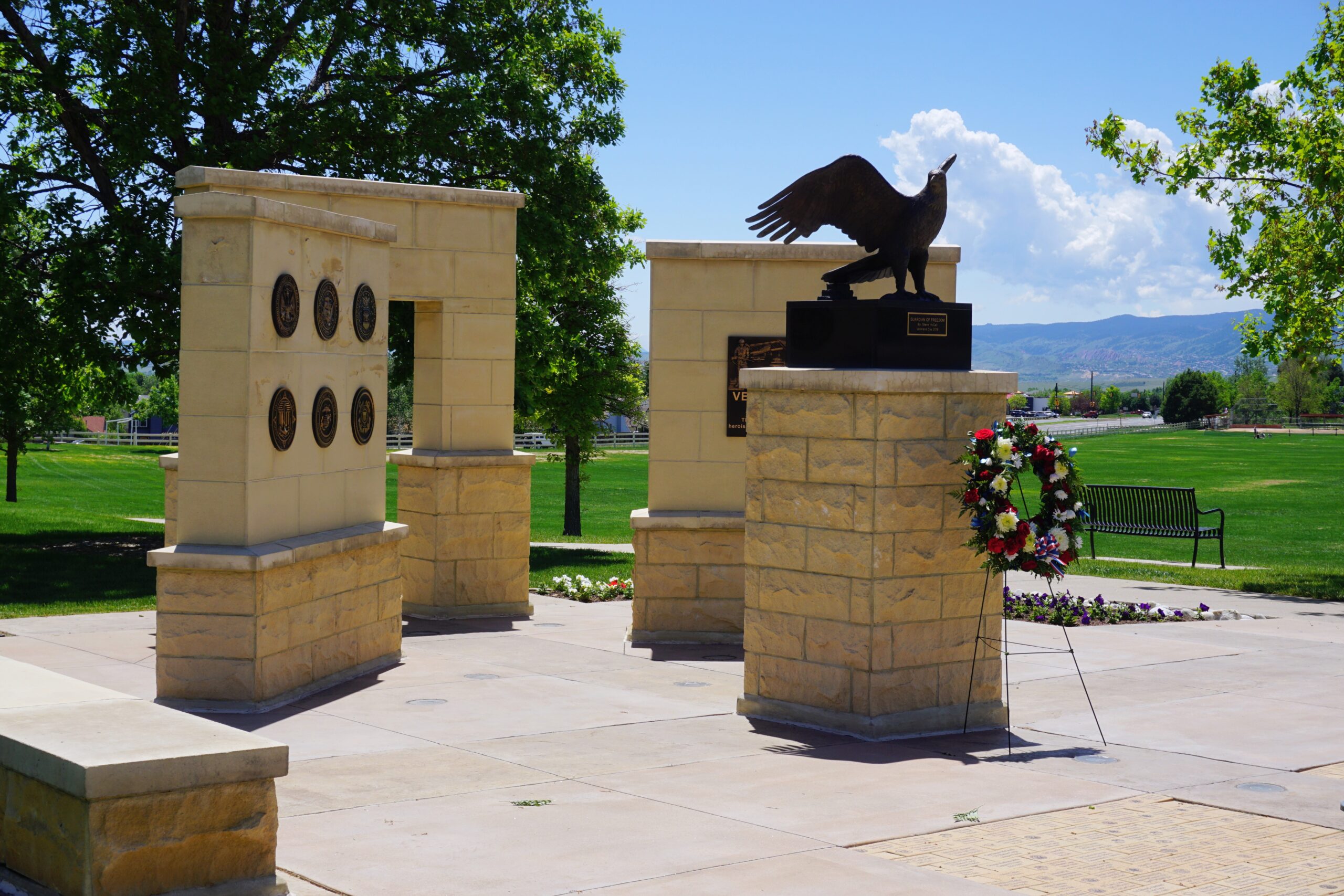 image of the veterans monument in community park